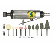 Шліфмашина пневматична пряма VOREL : Ø 1/4", патрон 3;6 мм в наборі 10 шт. [8]