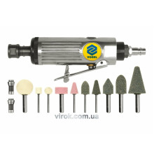 Шліфмашина пневматична пряма VOREL : Ø 1/4", патрон 3;6 мм в наборі 10 шт. [8]