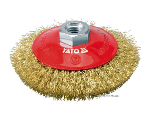 Щітка - крацовка дискова YATO Ø=100 мм з кріпильною гайкою М14 [8/64]