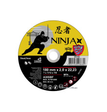 Диск відрізний по металу/нержав. сталі NINJA : Ø= 180 х 22.23 мм, t= 2,0 мм (25шт/уп)