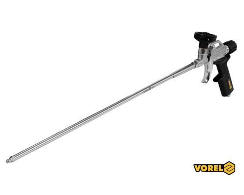 Пистолет для нанесения монтажной пены VOREL : L= 500 мм, алюминиевый, с удлиненным соплом [20/160]
