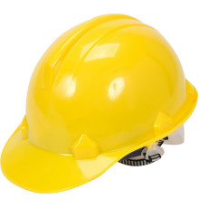Каска для захисту голови VOREL жовта з матеріалу HDPE [30/120]