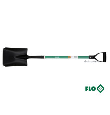 Лопата совкова FLO трапецієвидна : 22.5 x 29 x 120 см, сталева основа, скловолоконна ручка [6]