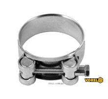 Хомут сталевий, з гвинтовим затискачем GBS W1 VOREL : Ø= 56-59/ 22 мм, оцинкований [100]