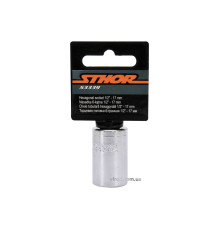 Головка торцева 6-гранна STHOR : квадрат- 1/2", М17, з вуглецевої сталі [Блістер] [10/250]