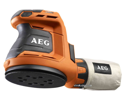 Шліфмашина ексцентрикова орбітальна акумул. AEG: Li-Ion 18 В, платформа Ø=125 мм, амплітуда- 2.4 мм
