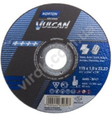 Диск відрізний по металу і нержав. сталі тм "NORTON VULCAN"; Ø= 115х22,2 мм, t= 1,0 мм