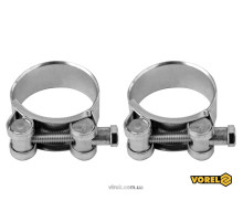 Хомут сталевий, з гвинтовим затискачем GBS W1 VOREL : Ø= 35-38/ 20 мм, оцинкований, 2 шт. [100]