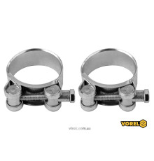 Хомут сталевий, з гвинтовим затискачем GBS W1 VOREL : Ø= 35-38/ 20 мм, оцинкований, 2 шт. [100]