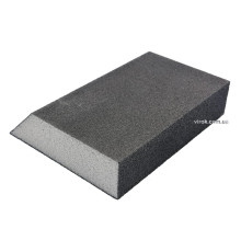 Губка шліфувальна трапецевидна VOREL : Р60, 125х 90х65 мм, h= 25 мм 4-стороння [100]
