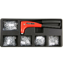 Вклад до інструментальної шафи YATO; заклепник ручний для Ø= 2.4, 3.2, 4, 4.8 мм і 250 алюмін заклеп