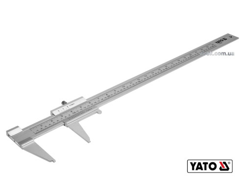 Штангенциркуль YATO : L= 600 мм, точність ± 0.05 мм, губки- 80 мм. AL [12/24]