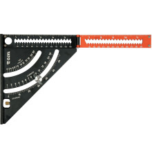 Кутник алюмінієвий зі стопкою- 140 мм, 90°-45°-45° YATO l= 210/290 мм з транспортиром [6/24]