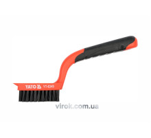 Щітка дротяна нейлонова YATO : 5-рядна, L= 180 мм з пластиковою ручкою [24/120]