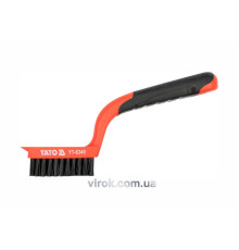 Щітка дротяна нейлонова YATO : 5-рядна, L= 180 мм з пластиковою ручкою [24/120]