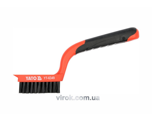 Щітка дротяна нейлонова YATO : 5-рядна, L= 180 мм з пластиковою ручкою [24/120]