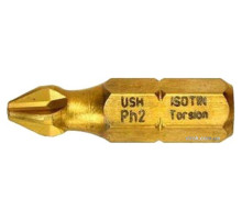 Насадка отверточная USH ISOTIN: PHILIPS PH2 x 25 мм (Титановое покрытие) Уп. 10 шт.