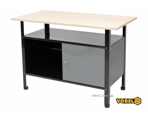 Стіл для майстерні VOREL: 1160х 600х 830 мм, з лакованої бляхи t=0.8-1 мм, стільниця 116х60х2 см [1]