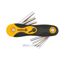 Ключ 6-гранний L-подібнний  VOREL : розкладний, М1.5-8 мм. Cr-V. 8 елем. [25/100]