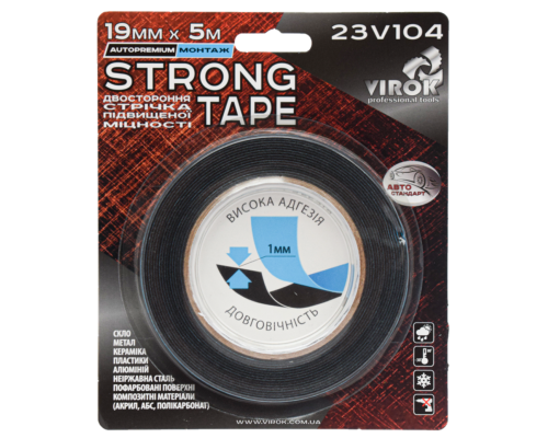 Стрічка автомобільна 2-стороння VIROK Strong Tape; 19 мм х 5 м [10]