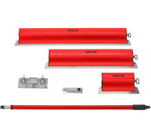 Шпателі для фінішного шпакл-ня з ПВХ ручкою YATO 250, 600, 800 мм з тримач і телеск. держаком, 5 ел