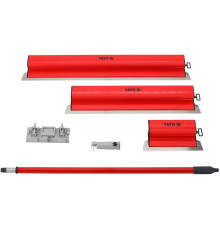 Шпателі для фінішного шпакл-ня з ПВХ ручкою YATO 250, 600, 800 мм з тримач і телеск. держаком, 5 ел