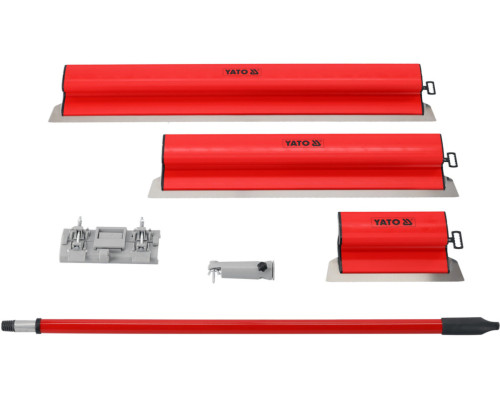Шпателі для фінішного шпакл-ня з ПВХ ручкою YATO 250, 600, 800 мм з тримач і телеск. держаком, 5 ел
