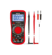 Мультиметр для вимірювання електричних параметр/ YATO з LCD-дисплеєм і провідниковими контактами[20]