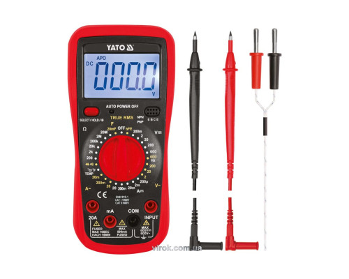 Мультиметр для измерения электрических параметров/YATO с LCD-дисплеем и проводниковыми контактами[20]