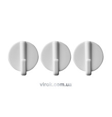 Гачки настінні VOREL самоклеючі з круглою основою, набір 3 шт [12/192]