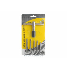 Набір мітчиків VIROK М4-М10 6 шт + вороток. сталь 9ХС кпл. 7 од.