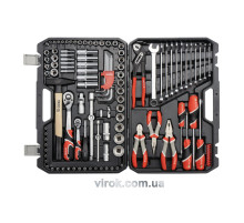 Набор торцевых головок YATO : квадрат 1/2", 1/4" с инструментами, насадками. 122 шт. [2/42]