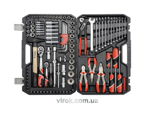 Набор торцевых головок YATO : квадрат 1/2", 1/4" с инструментами, насадками. 122 шт. [2/42]