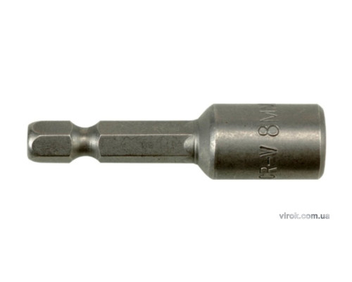 Насадка торцева магнітна 6-гранна YATO : HEX M8 x 48 мм, HEX Ø= 1/4" [Блістер][100/200]