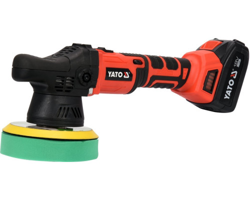 Полірувальна машина акумуляторна YATO Ø= 150 мм/ М8, Li-Ion 18В, 3А/Г, ексцентр 1500-5000 об/х, [4]