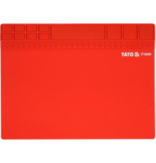Подстилка для пайки YATO из жаростойкого силикона до 500°С, 400х300х3 мм, магн лента 395х57мм [30]