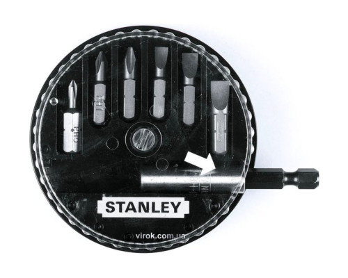 Набор отверточных насадок STANLEY : (SL4,5-5,5-6,5-PH0-1-2) магнитный держатель 1/4". 7 Шт. DW