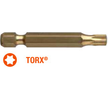 Насадка отверточная USH ISOTIN: TORX T25 x 50 мм Torsion. титановая удлиненная, Уп. 10 шт.
