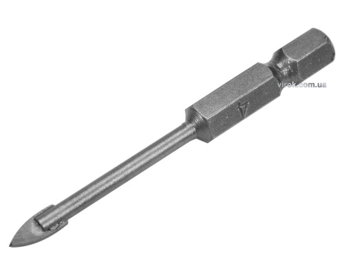 Сверло по стеклу и керамике STHOR: YG6X, HEX-1/4", Ø= 4 x 60 мм [125/500]