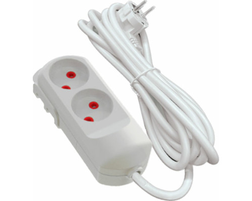 Подовжувач мережевий VIROK: l= 5 м, з 2 гніздами без заземлення