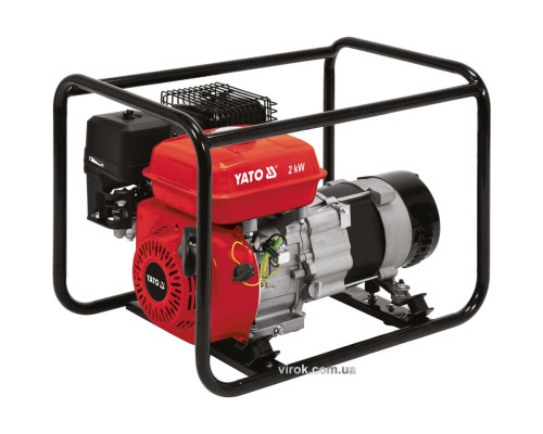 Генератор струму бензиновий YATO:P= 2 кВт,U=230 В, бак- 3.6л(0.6л оливи)з блок.перенав.AVR