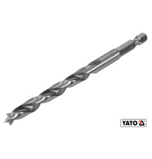 Сверло по дереву YATO: Ø8 x 90/55 мм, хвостовик-HEX 1/4", HSS 4241(DW)