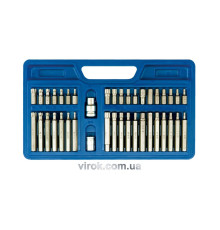 Насадки викруткові VOREL : квадрат 1/2",3/8", HEX TORX SPLINE. CrV [пластм Бокс]. Набір 40 шт.[10]