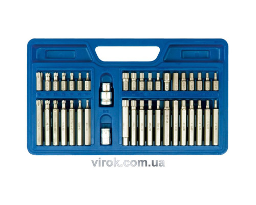 Насадки викруткові VOREL : квадрат 1/2",3/8", HEX TORX SPLINE. CrV [пластм Бокс]. Набір 40 шт.[10]