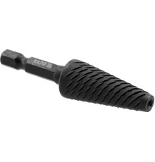 Фреза конусна по металу YATO, Ø= 15 мм, l= 65 мм, з 6-гран. шпинделем 1/4" матер- вуглецева сталь