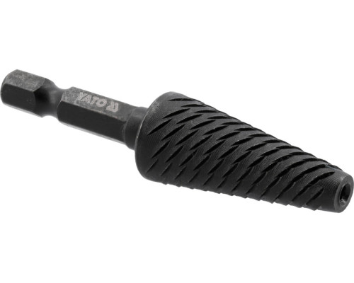 Фреза конусна по металу YATO, Ø= 15 мм, l= 65 мм, з 6-гран. шпинделем 1/4" матер- вуглецева сталь