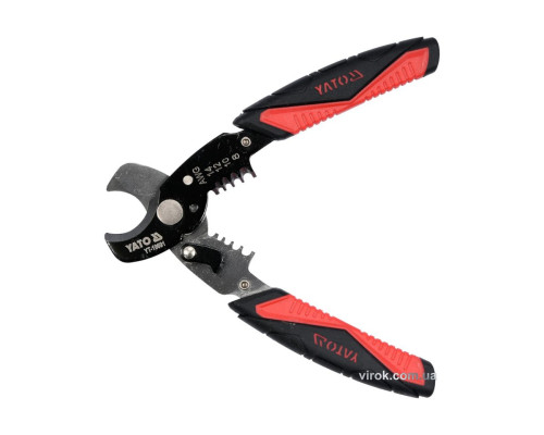 Ножиці для дроту YATO : Ø=10,5/3 мм, зі знімачем ізоляції Ø=1.6-3.2 мм, l=170 мм [6/24]