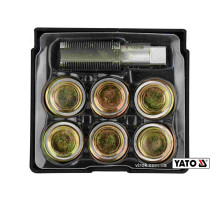 Набор для ремонта масляных пробок YATO: с алюминиевыми прокладками, резьба - М22 х 1.5, 6 шт [10/40]