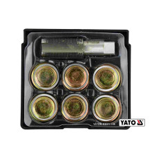 Набор для ремонта масляных пробок YATO: с алюминиевыми прокладками, резьба - М22 х 1.5, 6 шт [10/40]