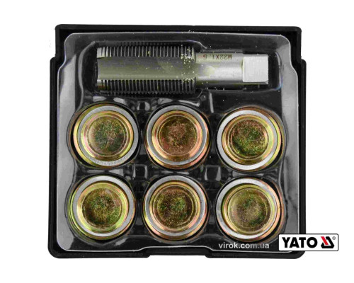 Набор для ремонта масляных пробок YATO: с алюминиевыми прокладками, резьба - М22 х 1.5, 6 шт [10/40]